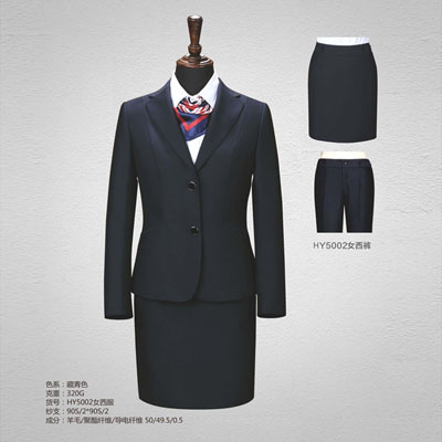 50毛料西服定制女士西裝訂做藏青色HY5002