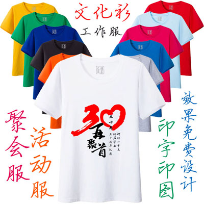 团体服定制校园文化衫聚会T恤班服印字亲肤纯棉T恤圆领针织衫TX04