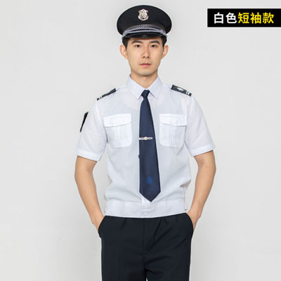 白色保安襯衫短袖商場物業門衛制服