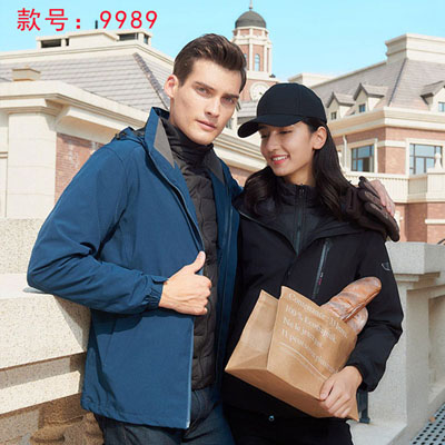 羽絨沖鋒衣款式圖內膽和外套
