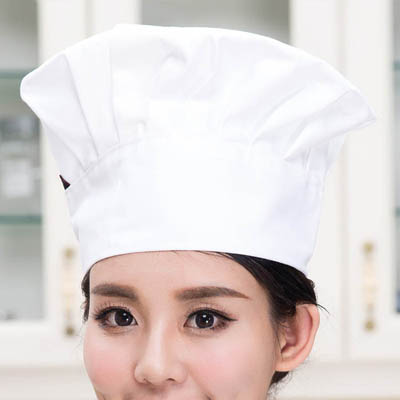 厨师蘑菇帽白色帽子厨师帽厨师平顶帽厨师船帽纸帽厨师纸高帽纯棉帽子