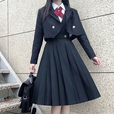 成人礼服装学院风JK制服高级感护奶裙甜美百褶裙hunaiquntaozhuang