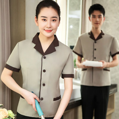 保潔員工作服-物業餐廳酒店賓館保潔服夏裝男女同款jianleiD863
