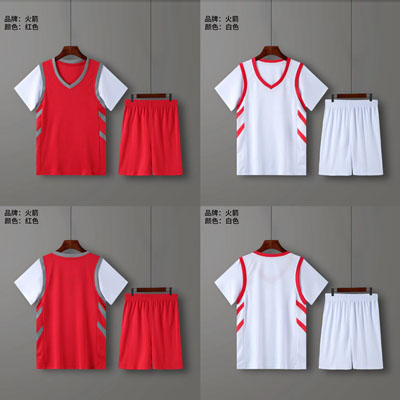 火箭队队服球衣儿童球服-幼儿园小学生篮球服假两件套装jianlisaihuojian016029