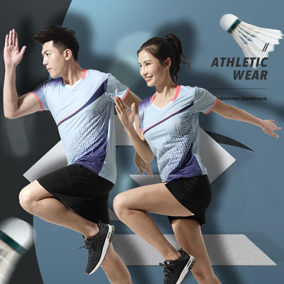 新款羽毛球服乒乓球排球服網球服比賽服男女款跑步服T恤jingyue1005030055