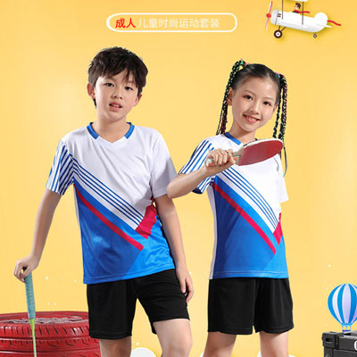 比賽羽毛球服套裝排球服網球服乒乓球服訓練服成人小孩運動服jingyue8222xunlianfu