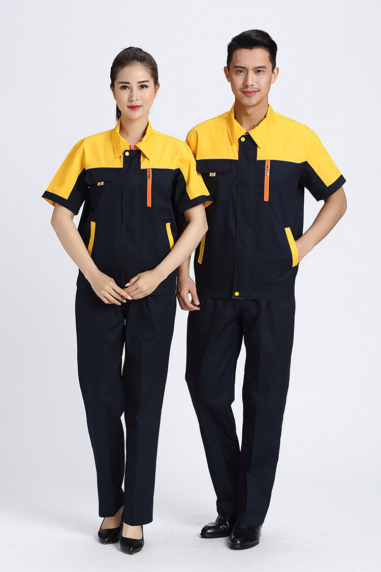 九江订做短袖工服夏季最新工作服款式图片服装厂批发