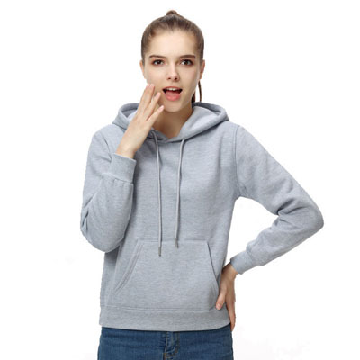 連帽套頭衛衣加絨加厚灰色工作服