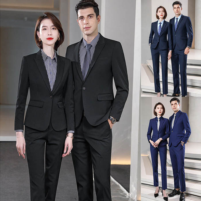 哔叽面料厚款职业装工作服正装男西服西装女西服套装西裤西裙随意搭配longshuai1334_2025
