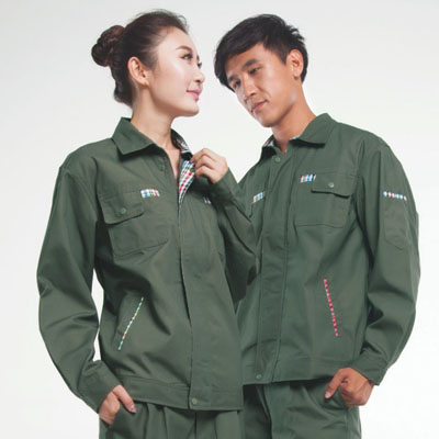 軍綠色工作服定制勞保服工裝秋冬套裝