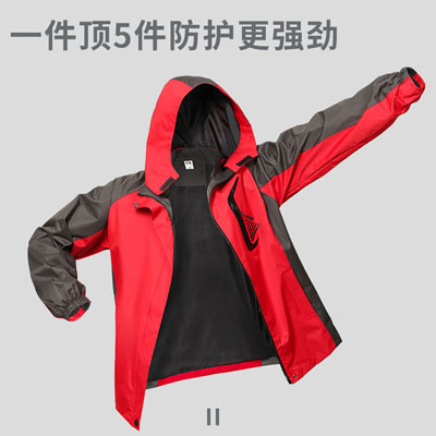 單層沖鋒衣款式圖印廣告字沖鋒衣工作服
