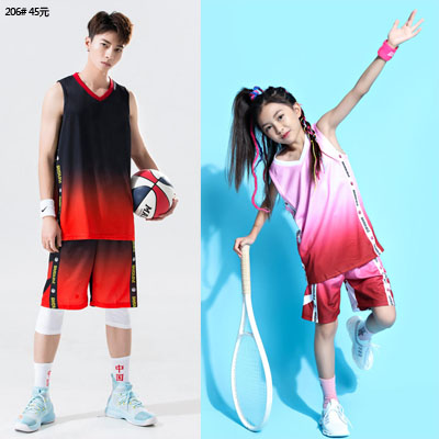 英倫漸變色籃球服青少年球衣運動服soubB206款