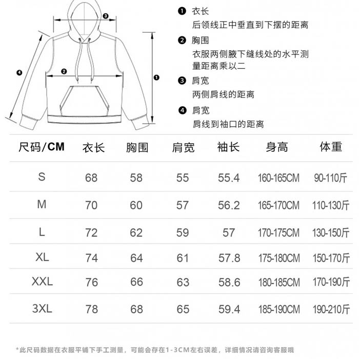 服装尺码表