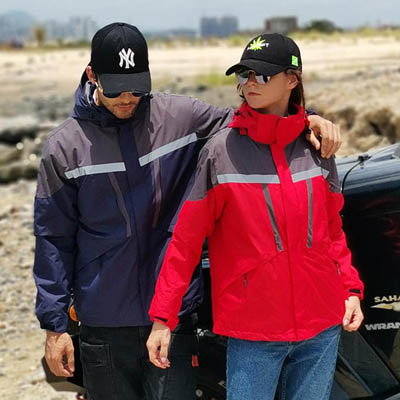 時尚流行款反光沖鋒衣三合一-兩件套休閑運動服沖鋒衣男女同款外套-內膽搖粒絨wudong01250FMH4