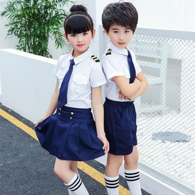 小学生校服夏装园服白衬衫海军款式